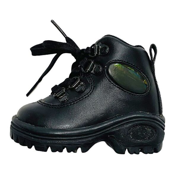 Vintage 90s Perry Ellis AMERICA K-2 Black Leather Hiking Boots - Picture 5 of 9